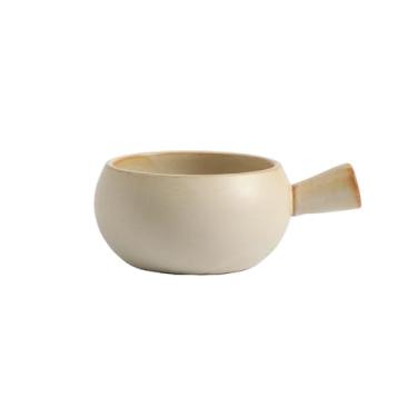 Imagem de Pote de leite de porcelana grossa estilo japonês com alça, aveia doméstica, arroz e saladeira - marrom claro