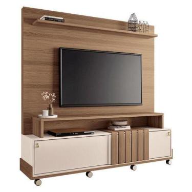 Imagem de Estante Home Theater Bold Castanho Off White  Hb Móveis
