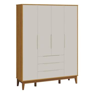 Imagem de Guarda Roupa Infantil Classic Elfe Areia Acetinado Savana Amadeirado - Reller
