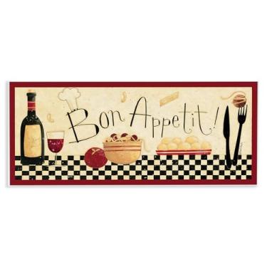 Imagem de Placa de parede Stupell Home Décor Bon Appetit Kitchen, 18 x 1,2 x 43 cm, feita com orgulho nos EUA