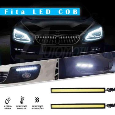 Imagem de Kit Fita Barra DRL Farol Aux LED Branco Gelo 12v 17cm Par - Automotive