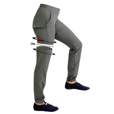 Imagem de Calça Esportiva Vira Bermuda Mar Negro Feminina Combat UV50 + Musgo Trilha Pesca