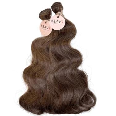 Imagem de Cabelo do Futuro Ondulado Na Tela 65cm 100g Mega Hair 4 Cores Extensão Profissional (Chocolate)