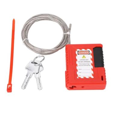 Imagem de Bloqueio Tagout Cabo Bloqueio Aço Inoxidável Bloqueio Tagout Segurança Cadeado 1m Ajustável para Energia Química Industrial