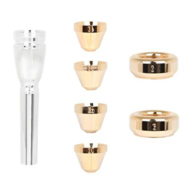 Imagem de LiebeWH Bocal de Trompete 2C 2B 3C 3B Bocalista de BB Trompeta Banhado a 3C Com Cabeças de Reposição e Xícaras para Jogadores Profissionais para Iniciantes