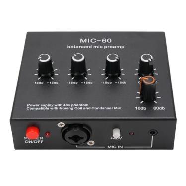 Imagem de GOWENIC Microfone Pré -amplificador MIC Gain Booster 48V MIC PRE AMP para Condensador Dinâmico XLR 3,5 Mm 6,35 Mm Saídas de Entrada (Com cabo de som de 3,5 mm)