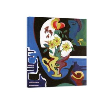 Imagem de Natureza Morta Quadro Parede em Tela-Famosas Pinturas para Sala de Jantar-Flores-Decoração Cozinha Vintage 20x25cm Tela Embrulhada