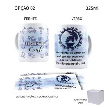 Imagem de Caneca 325ml Engenharia Civil Engenheiro Engenheira - LARANJA E MIMOS