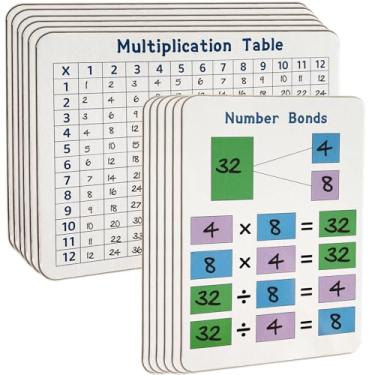 Imagem de LAIAMER 24 conjuntos de tabelas de multiplicação, quadro branco, 23 x 30 cm, quadro branco para crianças, estudantes, sala de aula, casa
