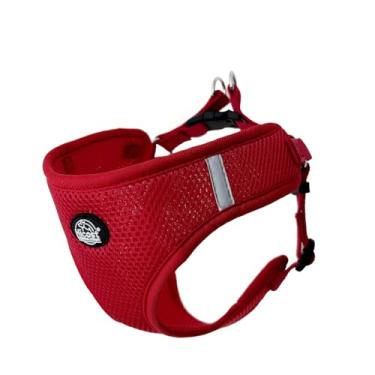 Imagem de Hicost Peitoral para cães, colete de malha ajustável para animais de estimação com fecho de fivela (vermelho, P)