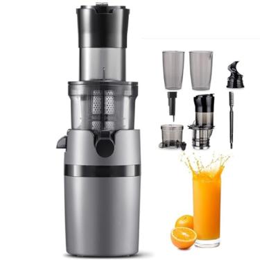 Imagem de Espremedores Mastigadores De 200w Para Frutas E Vegetais Inteiros, Espremedor Mastigador De Prensa Fria Com Boca Larga Rampa De AlimentaçãO De 76 Mm, FunçãO Reversa Motor Silencioso,Grey