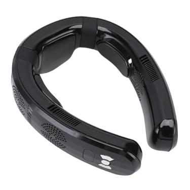 Imagem de Luqeeg Ventilador de Pescoço Portátil, Poderoso Resfriamento e Aquecimento, 10000mAh, USB Recarregável, Pequeno, Silencioso, Ventilador Externo Sem Lâminas, 3 Velocidades (Preto brilhante)