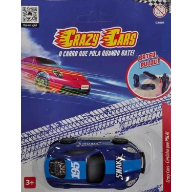 Imagem de Carrinho Crazy Cars O Carro Que Pula Quando Bate, Azul 195 snake