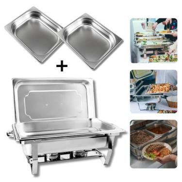 Imagem de Rechaud Inox Buffet 1 Cuba 9 L e 2 Cuba 1/2 65mm Gourmet Mix