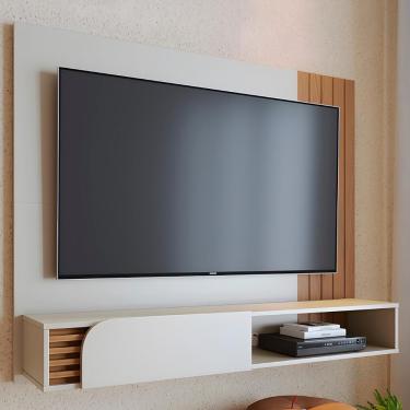 Imagem de Painel TV 60 Polegadas E Bancada Suspensa Madrid Off White Freijó C05 - Mpozenato