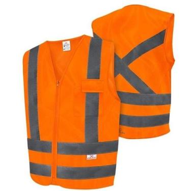 Imagem de Colete Refletivo Segurança Faixa Sinalizador Obras Trânsito com bolso 