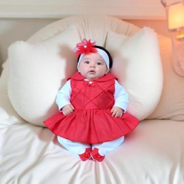 Imagem de Macacão Longo para Bebê Bela Vermelho 03 peças - Happy Baby, P