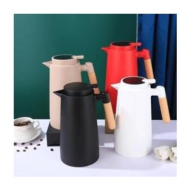 Imagem de Garrafa Térmica Nórdica 1 Litro Café Chá Cabo de Madeira