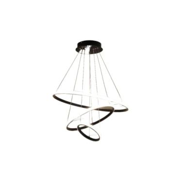 Imagem de Lustre Pendente LED 3 Cores – Design Nórdico Moderno – Para Sala, Cozinha e Quarto – Ajustável e Decorativo(Estilo A/Preto (110V-220V))