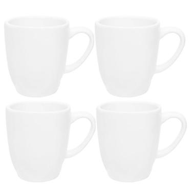 Imagem de Jogo Kit 4 Canecas Xicara Tulipa Porcelana 380Ml Ryo White