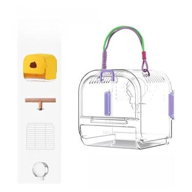 Imagem de Gaiolas de pássaro de plástico portátil, leve, impermeável, ventilada, para animais de estimação, ideal para uso ao ar livre, fácil de carregar, transportador de pássaros, perfeito para pássaros