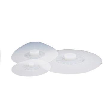 Imagem de Kit com 3 Tampas de Silicone com Fechamento Antivazamento para Panela 