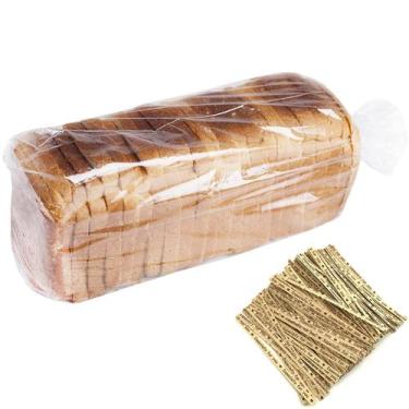 Imagem de Sacos de pão Morepack 100 peças de plástico reutilizável de 45x10x20cm
