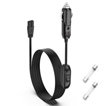 Imagem de YAODHAOD Cabo de alimentação de 2 pinos 12V/24V CC com interruptor para mini geladeira de carro, caixa de refrigerador, freezers, carregador de substituição para Mobicool Wagan NFA