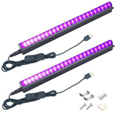 Imagem de BOSITE Pacote com 2 barras de luz preta de 10 W, barra de luz negra LED T5 de 395 a 400 nm, lâmpadas pretas UV, tubo de luz preta USB, luzes pretas para festa brilhante, quarto, pintura corporal