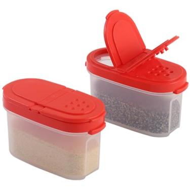 Imagem de SIGNORA WARE Potes de tempero com tampas – Conjunto de recipientes herméticos vazios para temperos/temperos de 113 g – 2 em 1 tampas de coqueteleira de plástico transparente organizador de especiarias