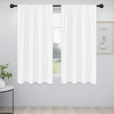 Imagem de Cortinas Easy-Going Rod Pocket Blackout 107 x 160 cm brancas 2 painéis