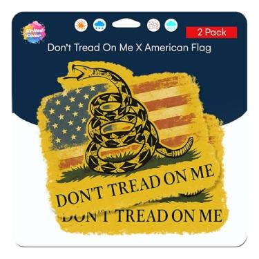 Imagem de United by Color Pacote com 2 adesivos de bandeira americana Dont Tread On Me – Decalque de vinil durável com bandeira americana – Perfeito para laptops, carros, garrafas de água, caminhões e muito