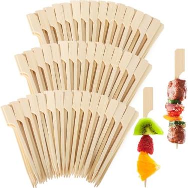 Imagem de 200 palitos de coquetel, espetos pequenos de bambu de 8,5 cm para aperitivos, palitos de topo de cupcake, palitos de madeira para aperitivos, bebidas, comida, sanduíche, frutas, tabuleiros de