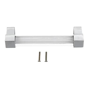 Imagem de Manefe Crystal Acrylic, alças de gaveta acrílica, puxadores de gavetas acrílicos, adequados para armários, molistas, armários e guarda -roupas, etc. (Hole spacing 128 silver)