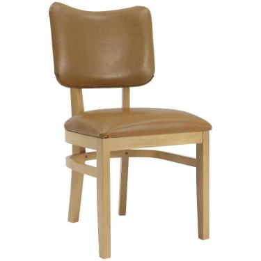 Imagem de Cadeira Estofada Canela Pes Madeira Amendoa Nacc