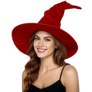Imagem de Chapéu de bruxa HOMELEX de Halloween para adultos negros femininos, gr
