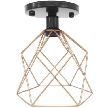 Imagem de Lustre Teto Plafon Industrial Aramado Cálice Retrô Luminária Sobrepor 