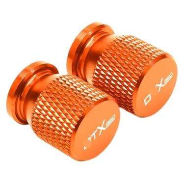 Imagem de Tampa da tampa da haste da porta de ar da válvula de pneu, acessórios de motocicleta de alumínio compatíveis com Kymco DTX 125 350 360 DT X360 2022-2023 2024 (laranja)