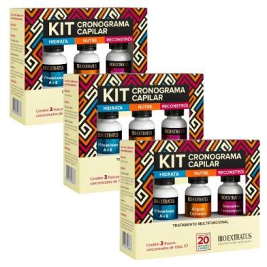 Imagem de Kit 3 mult cronograma capilar 30ml bio extratus - BIOEXTRATUS