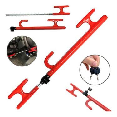 Imagem de Trava Volante Pedal De Carro Carneiro Tranca Antifurto Segurança Veícu