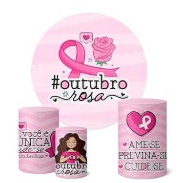 Imagem de Trio Capas Cilindro + Painel Redondo 1,50m Outubro Rosa (K1OUR0002)
