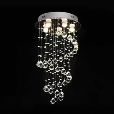 Imagem de 1, Lustre Espiral Moderno Cristal Pendente Luz Interior Quarto Sala de Estar Teto Lâmpada Pendurada, Decoração Moderna