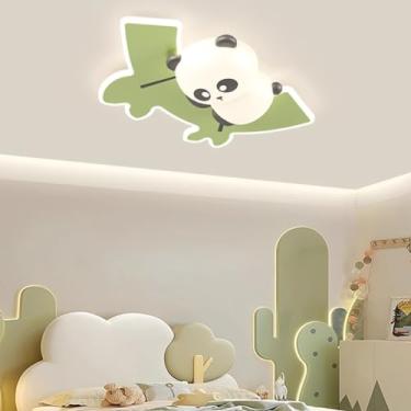 Imagem de Luminária de teto para quarto infantil, luminária de teto LED moderna com controle remoto, iluminação de teto para quarto de menino e menina, regulável 3000K-6000K, estilo panda, desenho ani