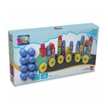 Imagem de Blocos de montar trenzinho do alfabeto blocolândia - dismat mk363