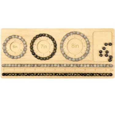 Imagem de NOAVAOL Tábuas de contas para fabricação de joias, placa de contas de bambu para kit de fabricação de pulseiras de joias, bandeja giratória de contas