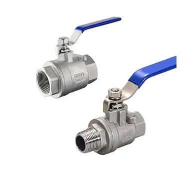 Imagem de 1 peça de válvula de esfera de duas peças de aço inoxidável 304 1/4 3/8 1/2 3/4 5.1 cm BSPT fêmea x macho válvula esférica porta completa água gás óleo adaptador (3l8, fêmea - fêmea)