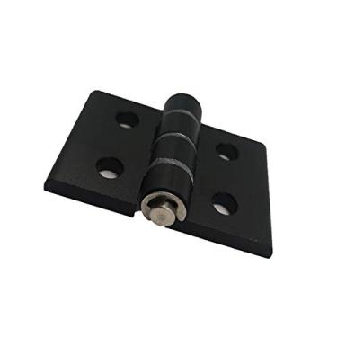 Imagem de 2 peças de dobradiças de porta de móveis de alumínio CNC de metal preto padrão europeu para ferragens de portas pesadas