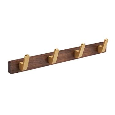 Imagem de Cabide montado na parede, suporte de parede com vários ganchos, suporte de parede de metal retrô com parafusos para casa, cozinha, banheiro, quarto, corredor, cabide (cor: 5 ganchos) (4 ganchos)