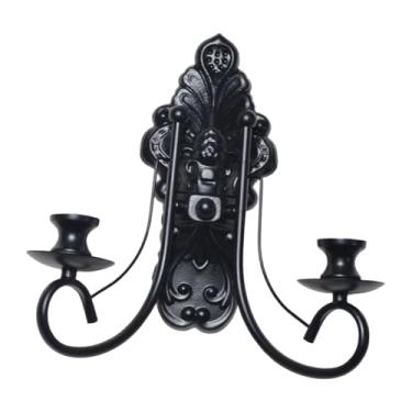 Imagem de Generic Castiçais de metal para velas, candelabros suspensos, suporte de velas rústico para lareira, decoração de casa e quarto de fazenda, Preto