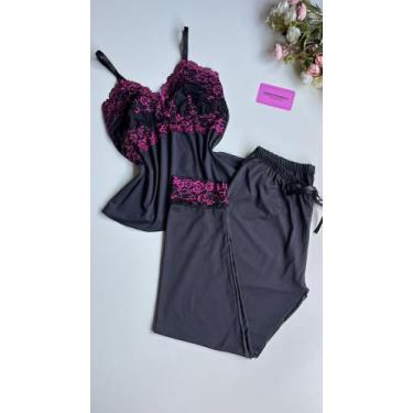 Imagem de Pijama Luxo - Maria Pimenta, Preto com pink, G